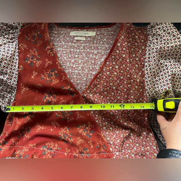 Like New! Christy Dawn Heirloom Patchwork Gina Dress in Colorblocked Rust (S) - Picture 7 of 10